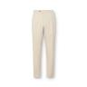 New & Lingwood Cream Single Pleat Linen Trousers