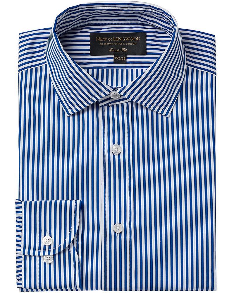 A blue and white striped shirt is the perfect back-to-work