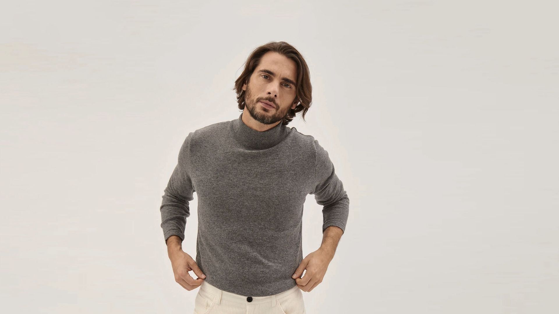 A fine-knit, high-necked jumper can do it all