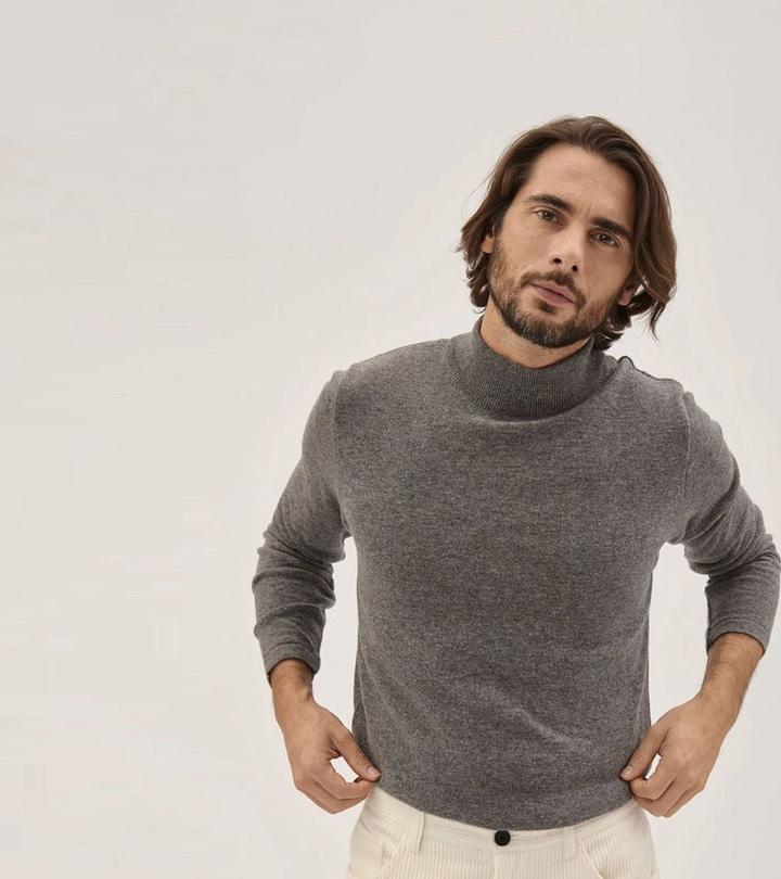 A fine-knit, high-necked jumper can do it all