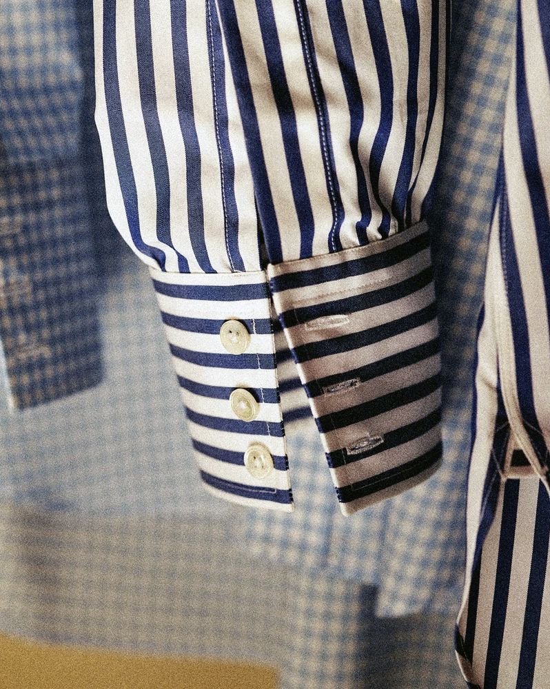 A blue and white striped shirt is the perfect back-to-work