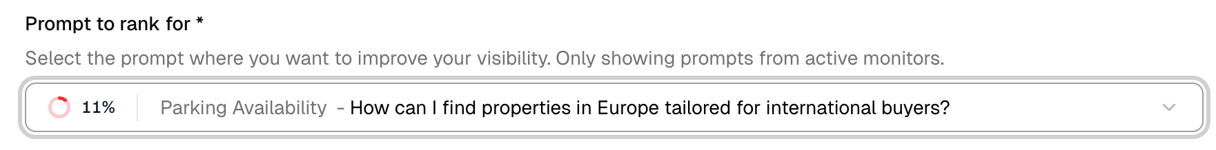 Choose a prompt to be visible for