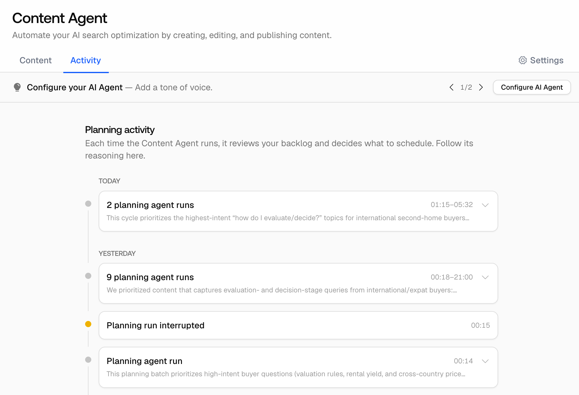 Promptwatch content agent