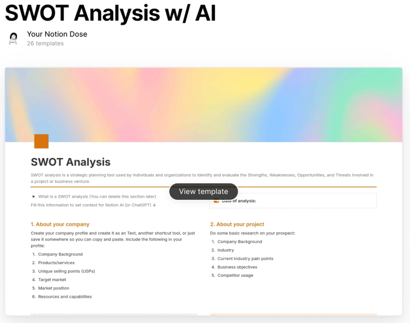 swot analysis presentation