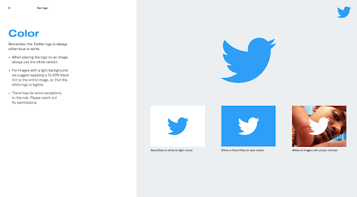 A page from Twitter's brand guidelines. 