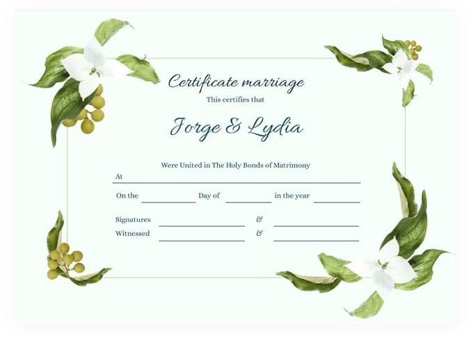 marriage certificate
