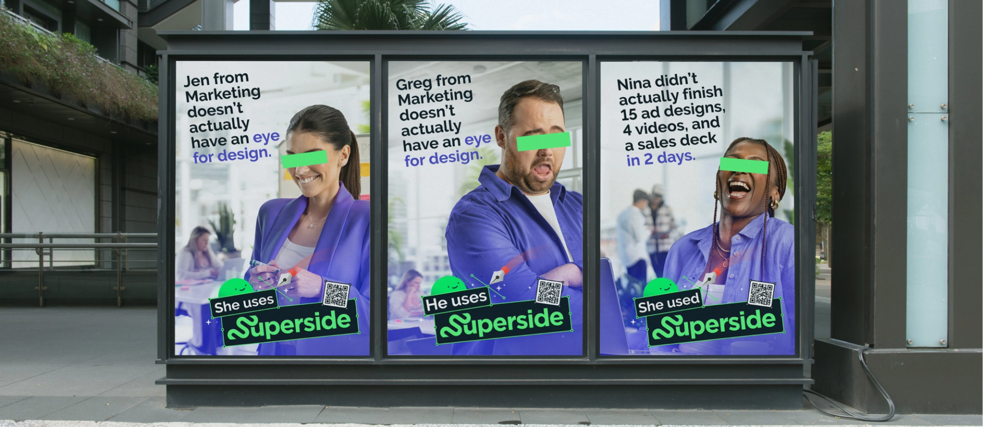 Three posters advertising Superside.