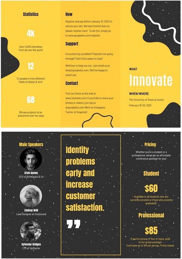 modern event brochure