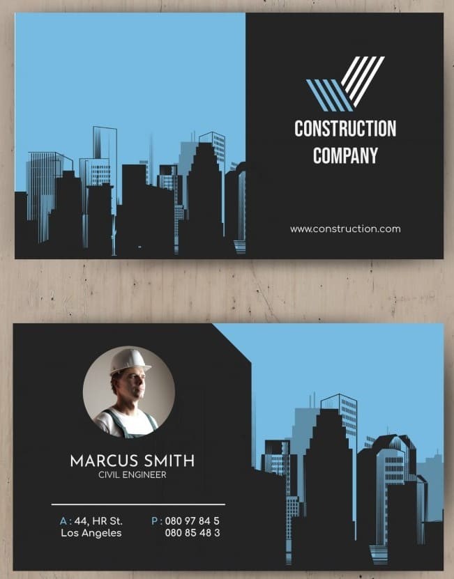 architecture construction company business card