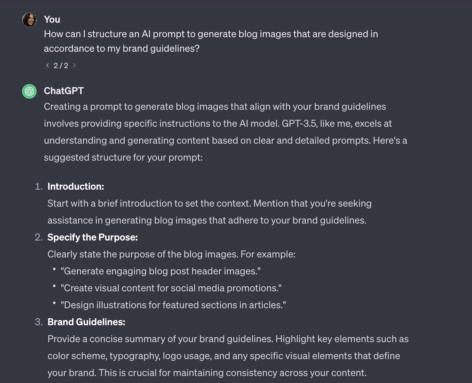 Improving prompt writing skills - ChatGPT use case