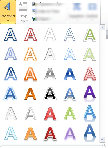 Word art excel