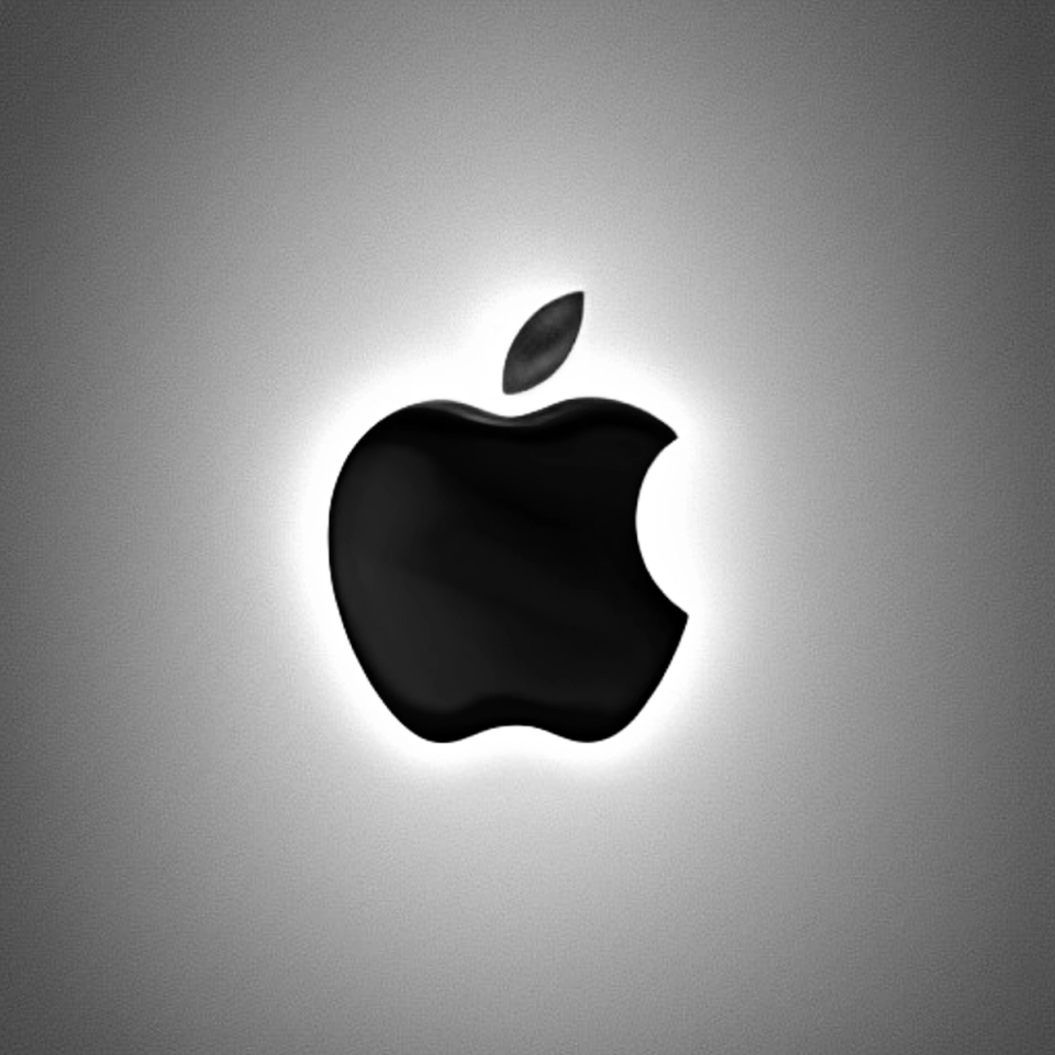 Apple logo in black