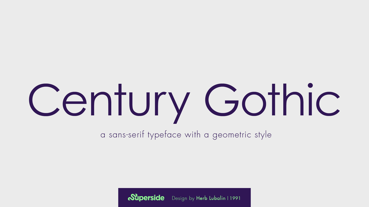 Century Gothic font for presentations