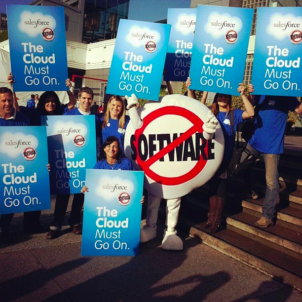 Salesforce protesting against software is a famous brand moment
