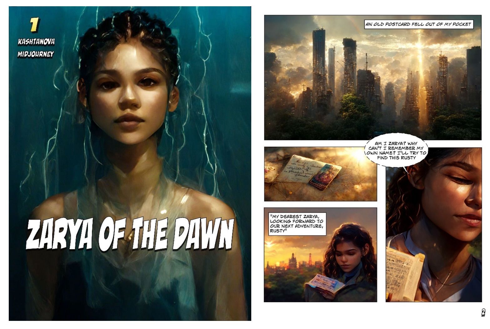 Zarya of the Dawn - AI Art in a Comic Book