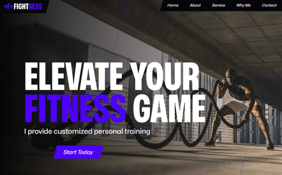 Fightness template by Webflow