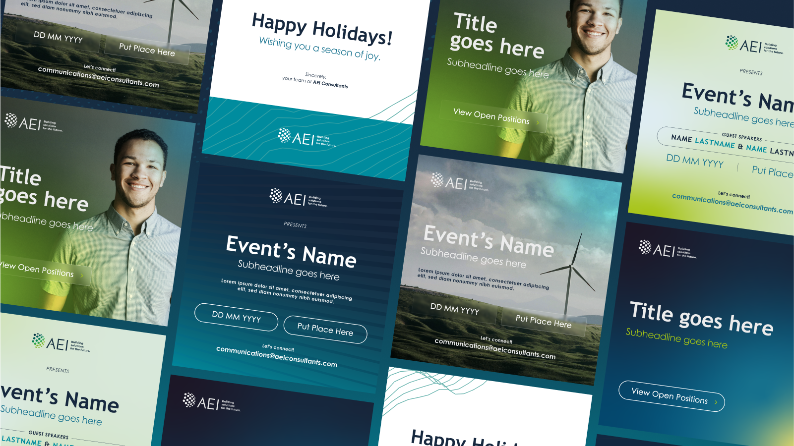 Mockups of AEI ad templates by Superside