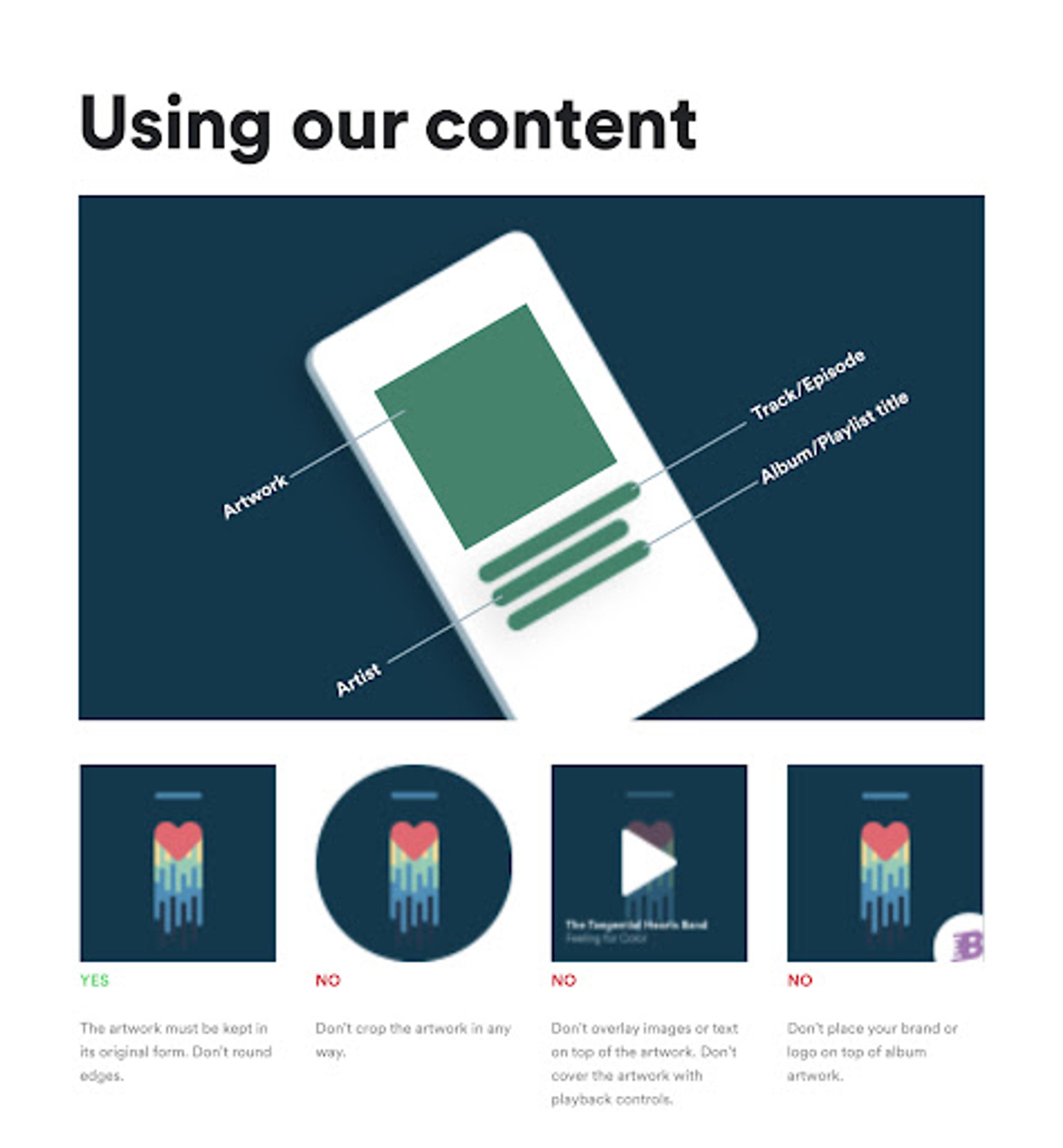 A page from Spotify's brand guidelines. 