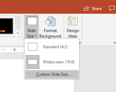 Preview of Slide Size option