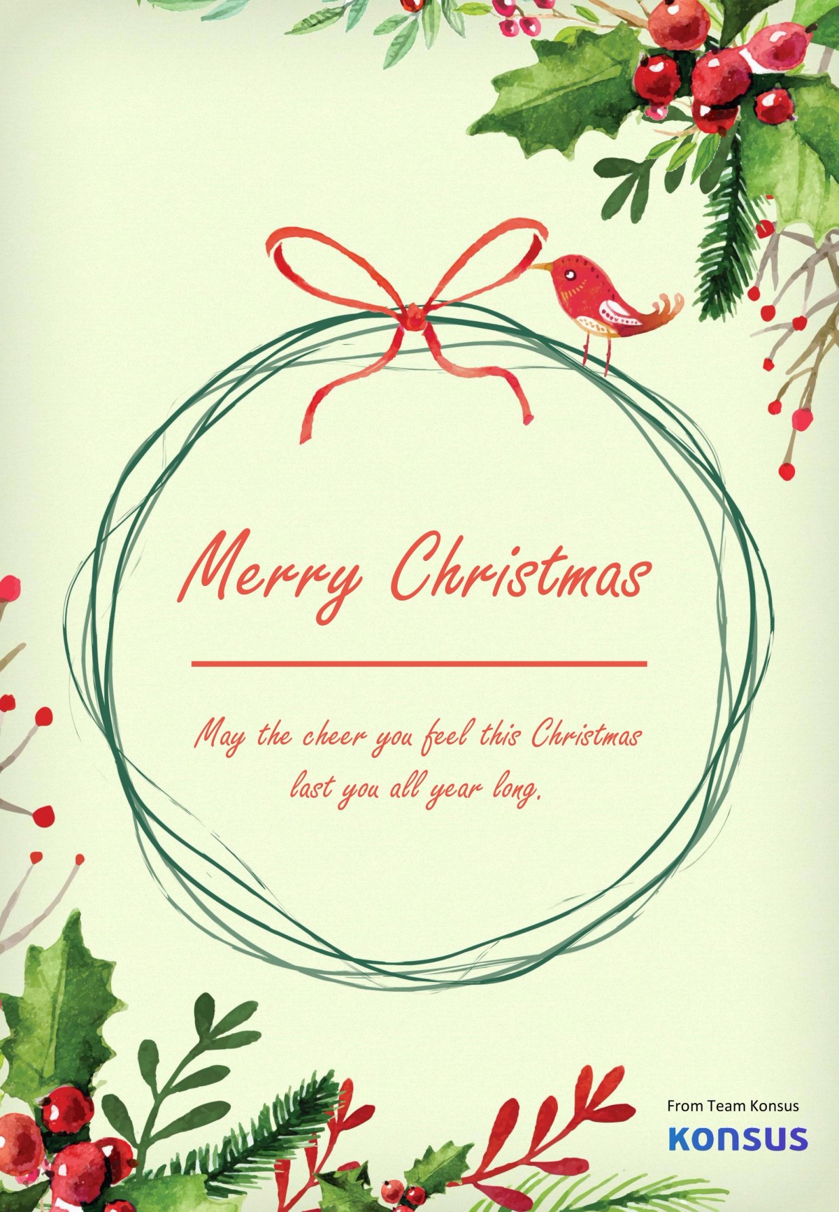 Merry Christmas Card Free Template