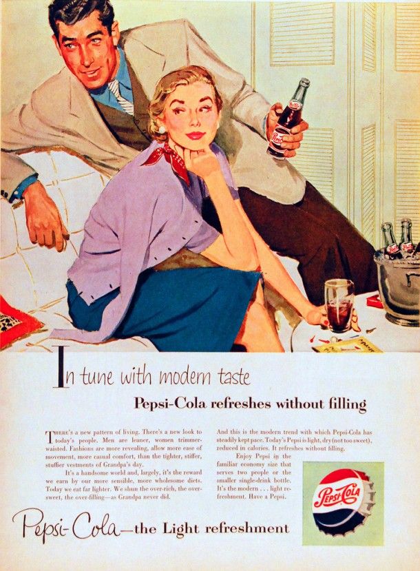 pepsi-cola ad from 1950's