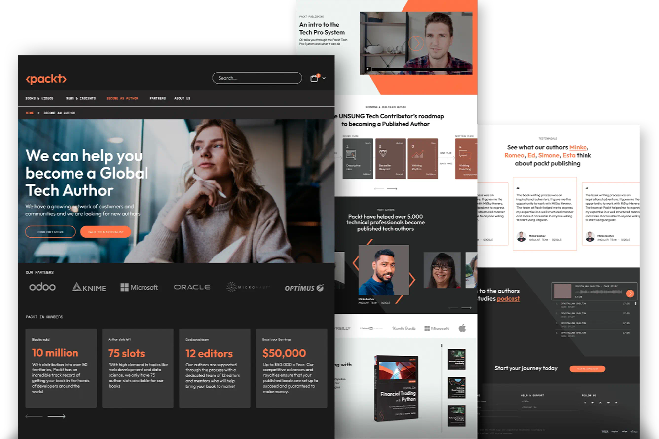 Packt landing page