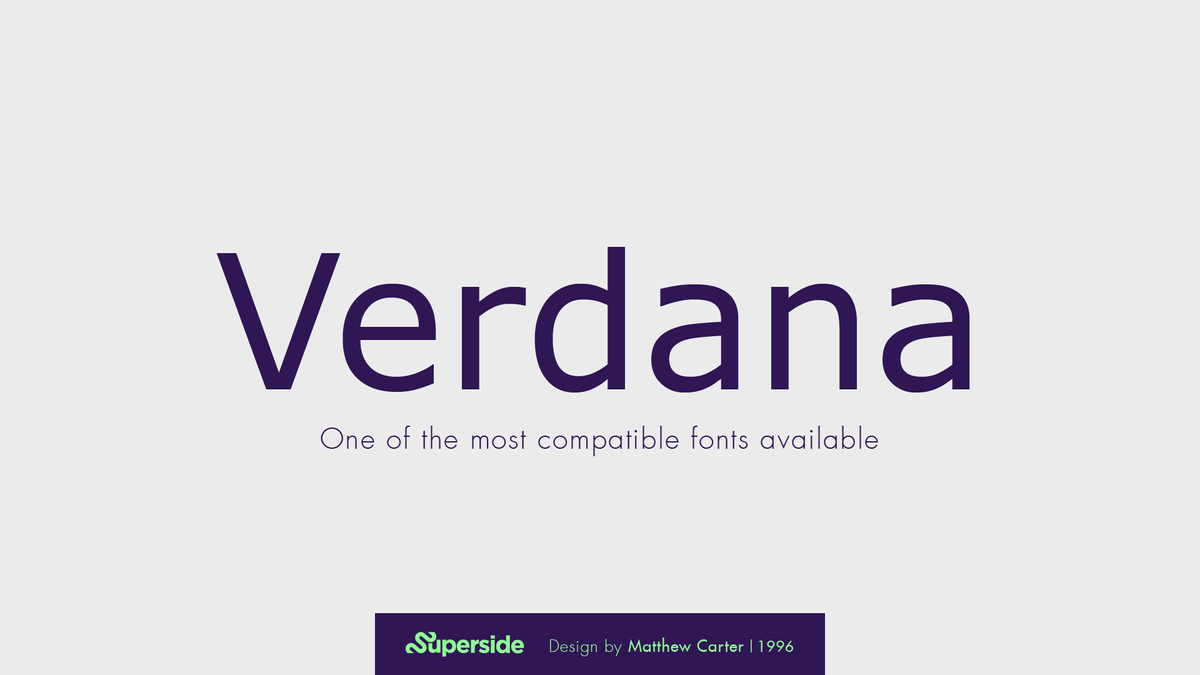 Verdana police PowerPoint