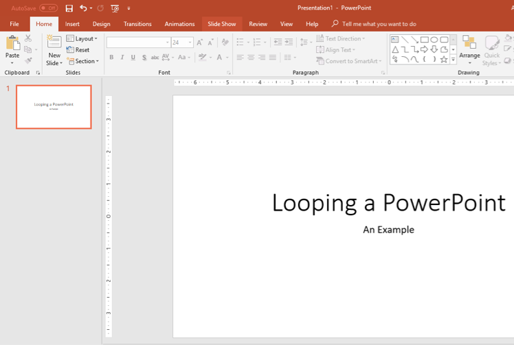 play a powerpoint 2011 for mac on a loop