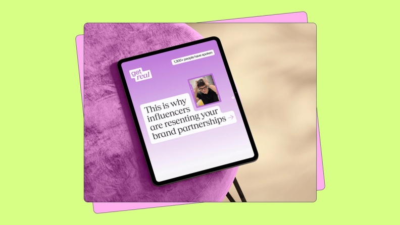 Typeform's Get Real campaign mockup