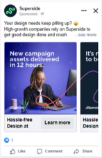 Superside's Facebook carousel Ad