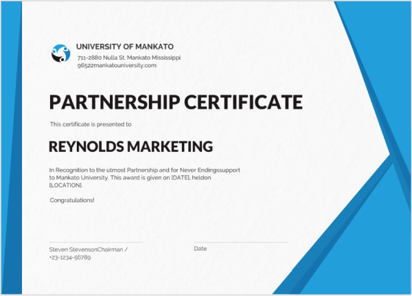 business certificate