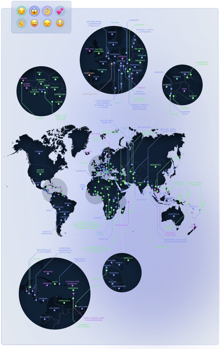 Which Emojis Are Going Extinct World Map Infographic Which emojis are going extinct world map infographic