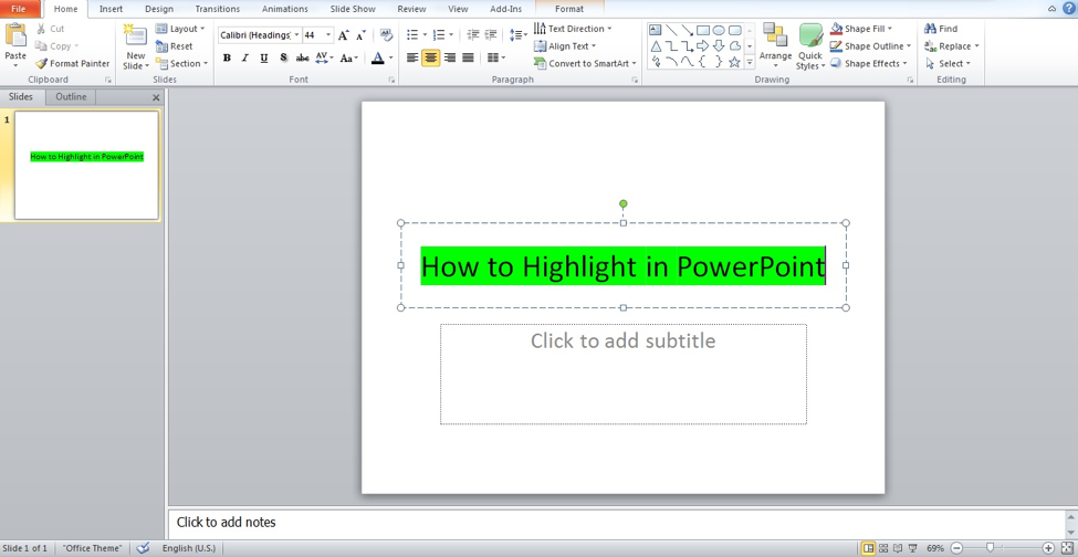 how to highlight powerpoint presentation
