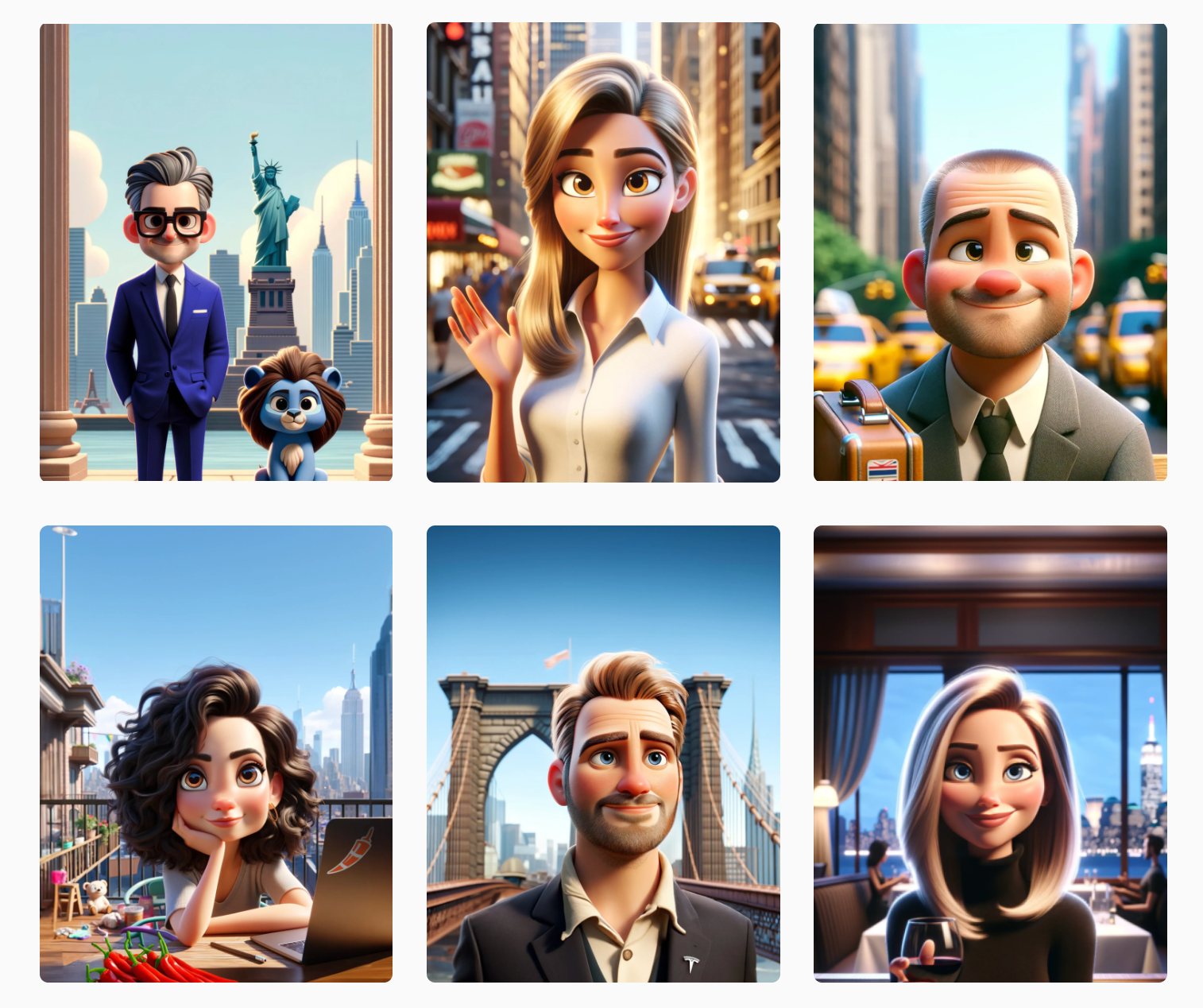 Pixar ai enhanced characters by Superside