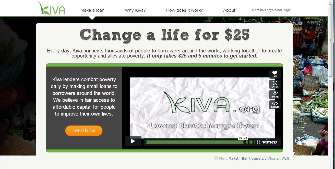 Example of Kiva A/B test