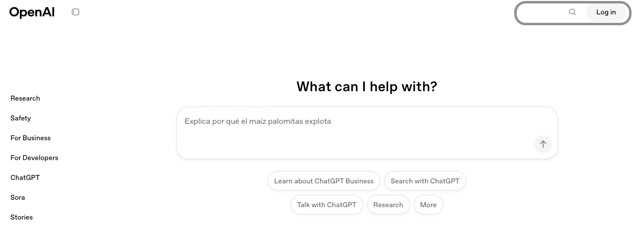 Log in on GPT