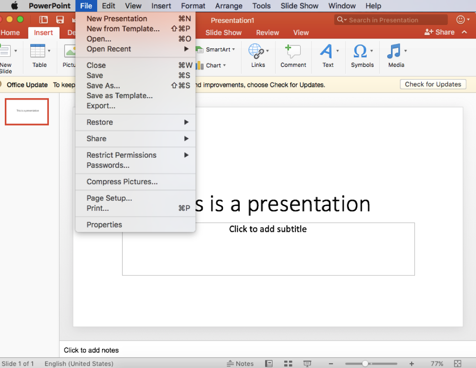 Click File menu