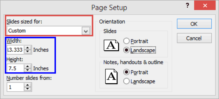 Page Setup's dialog box