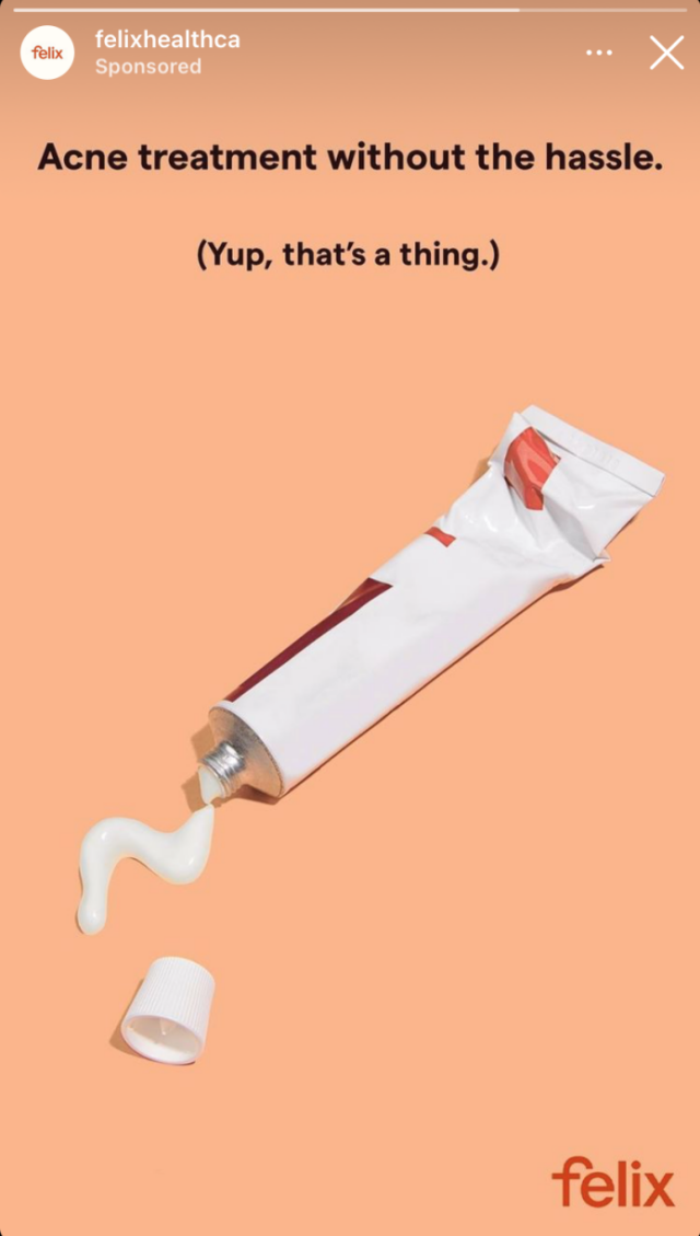 Felix health doing instagram ads with the help of superside