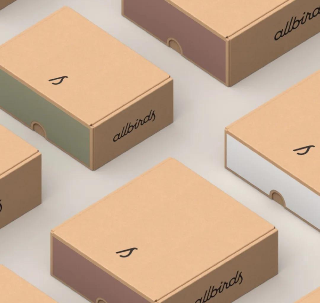 Allbirds earth-friendly shoe box design. Looks like cardboard, but still feels elegant in its simplicity.
