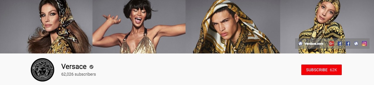 Versace Youtube banner