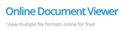 A no-frills web-based viewer that allows instant viewing of multiple document formats. Free.