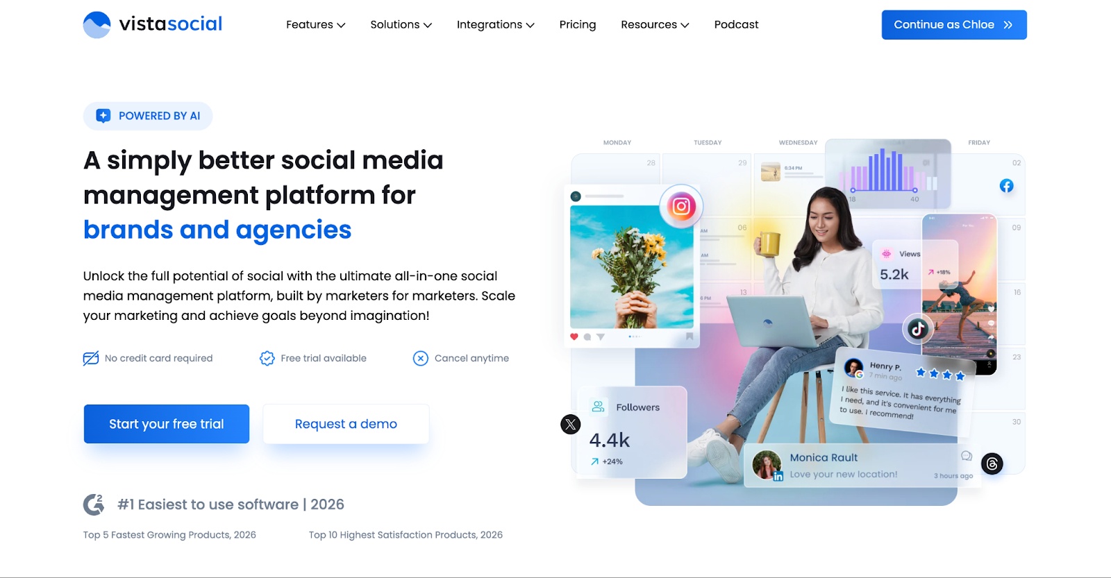 Vista social website