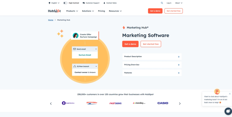 HubSpot website