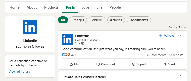 Linkedin ads library