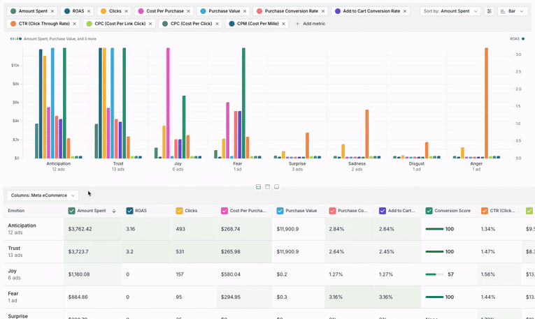 Metrics presets