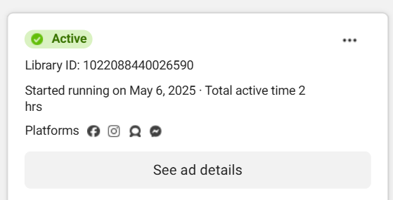See ad details meta ads lib