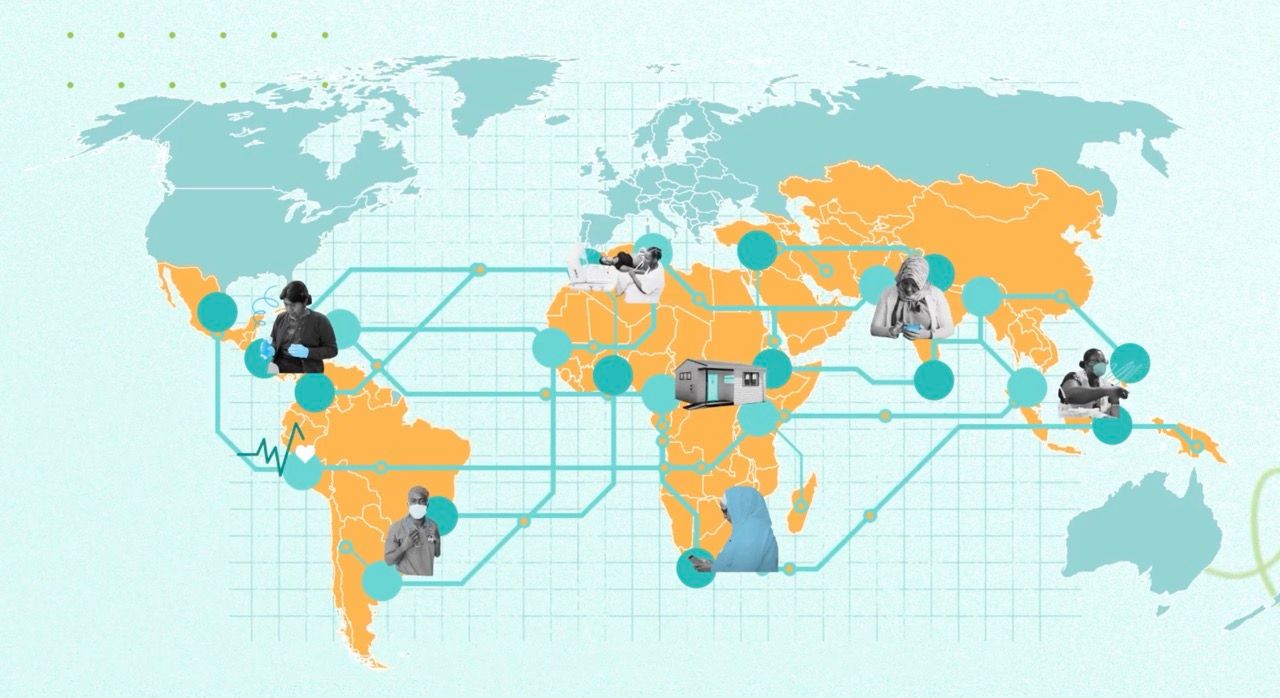 A map showing the global reach of the project