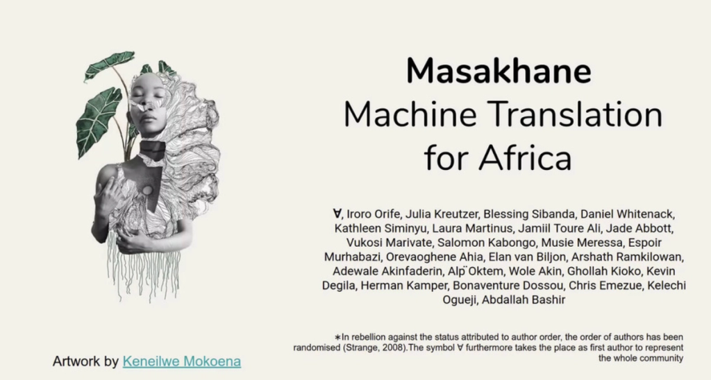 Traduction automatique Masakhane pour l'Afrique – ICLR 2020