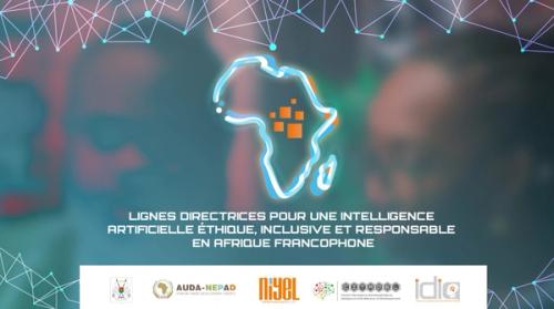 A blurred background of two people talking with an outline of Africa in the forefront and the logos of AUDA, Niyel, CITADEL, and IDIA on the bottom